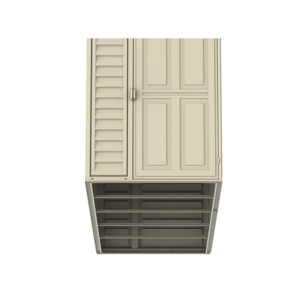 Duramax 4x10 Beige Vinyl Resin Outdoor Storage Shed with Foundation Kit