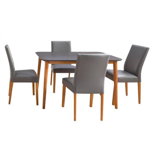 CorLiving Alpine Cherry and Gray 5-Piece Dining Set