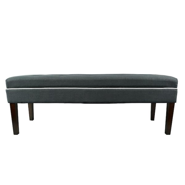 MJL Furniture Designs Kaya Loft Charcoal Button Tufted Upholstered Bench