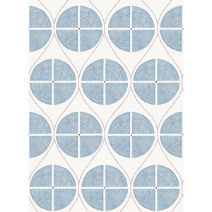 Luminary Blue Ogee Strippable Wallpaper (Covers 56.4 sq. ft.)