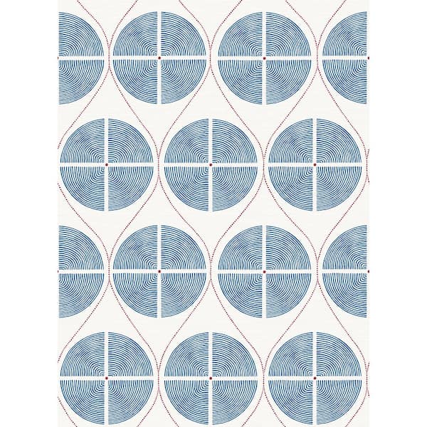 A-Street Prints Luminary Blue Ogee Blue Wallpaper Sample