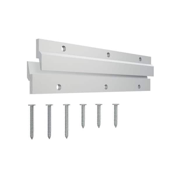 SteelTek Shutter French Cleat Bracket, 8 1/2 in. W with 3 Screw Holes (Sold as 2-Piece Set), Aluminum