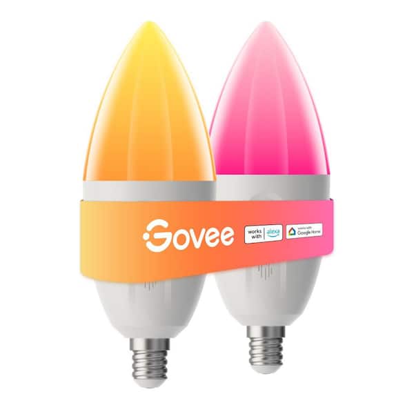 WiFi RGBWW Smart E12 Candelabra LED Bulb 450LM 40W Eq Dimmable Tunable 2700-6500K 2x2 Pack Bundle (4 Bulbs Total)