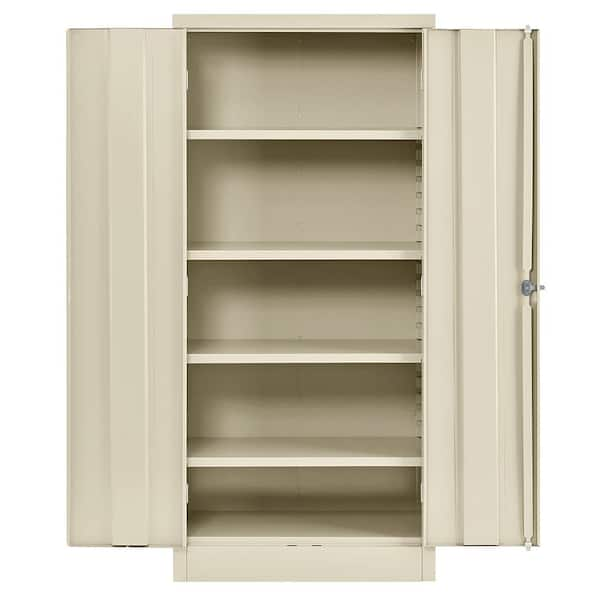 Classic Series Combination Storage Cabinet with Adjustable Shelves in Putty  (36 in. W x 72 in. H x 24 in. D)