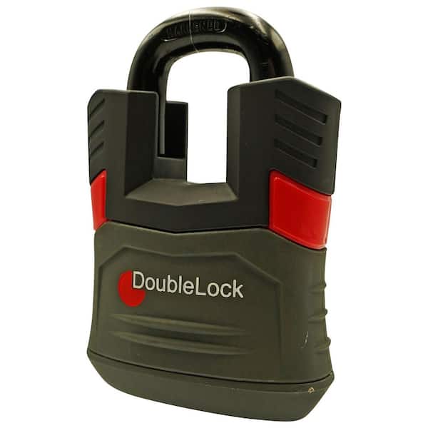 RED HAWK, Ultra Duty Large Shielded Steel Padlock, Rubberized Shroud, 2-Piece, (3 W x  4 H in.)