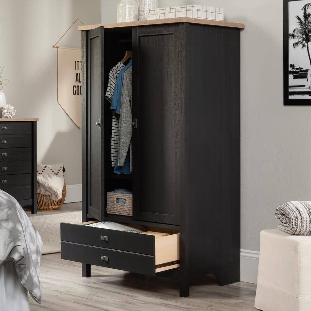 Raven Oak Cottage Style Armoire with Mirror