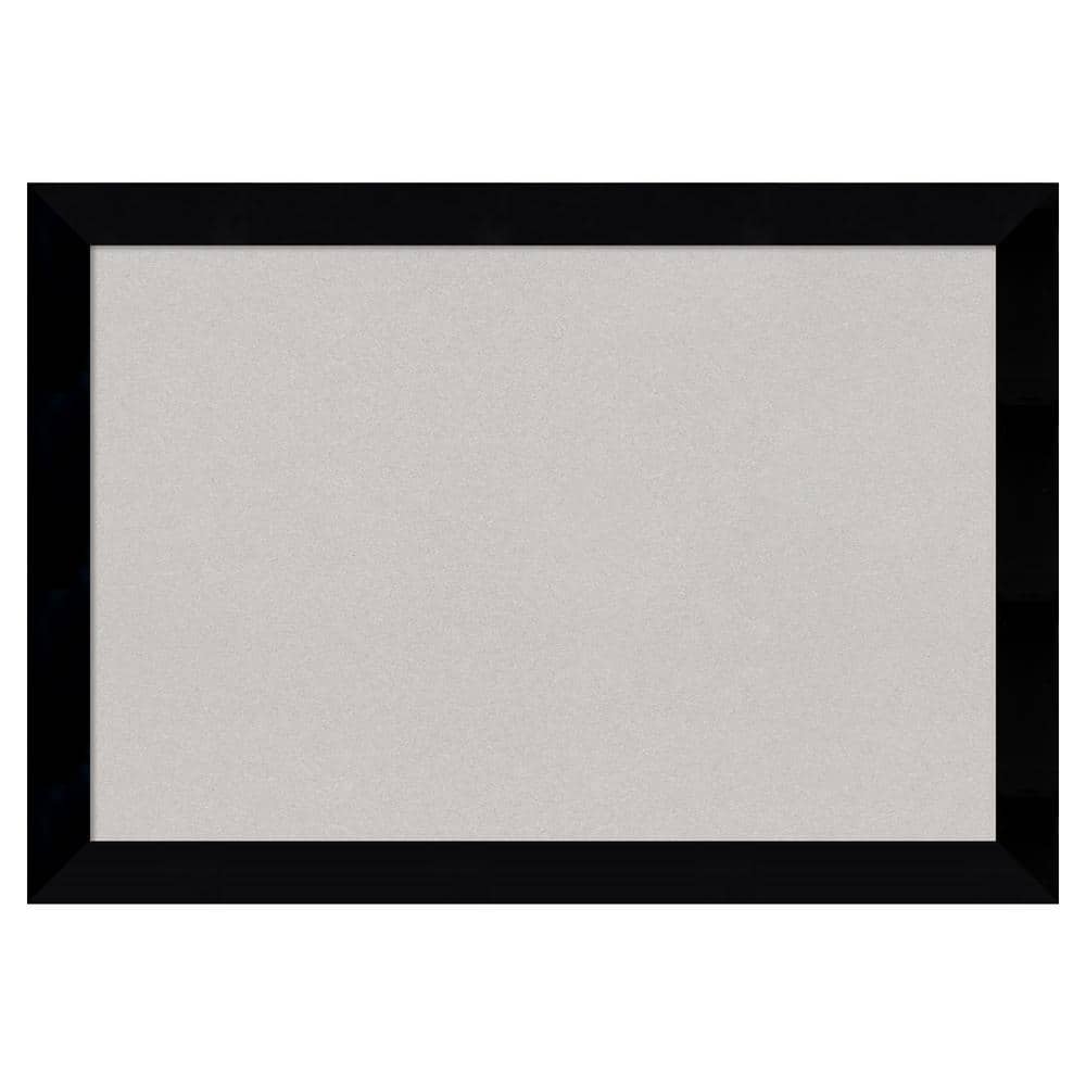 Amanti Art Black Museum Wood Framed Grey Corkboard 27 in. x 19 in