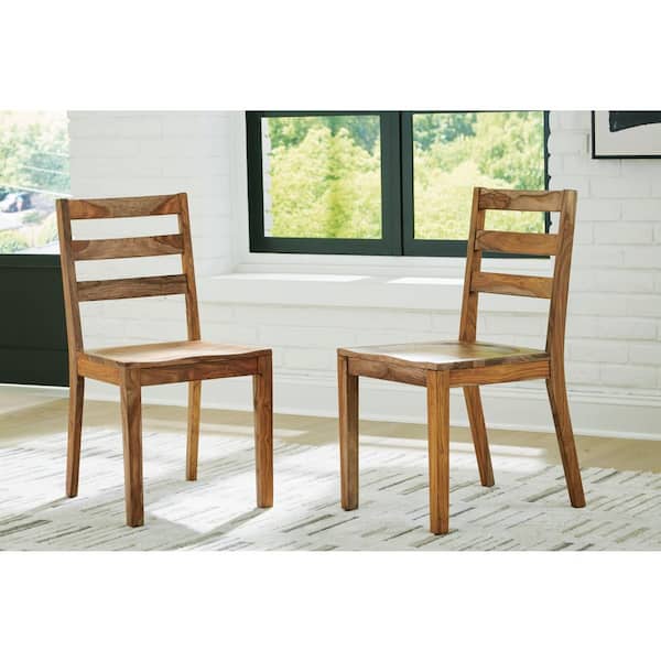 Dressonni Brown Wood Side Chair Set of 2