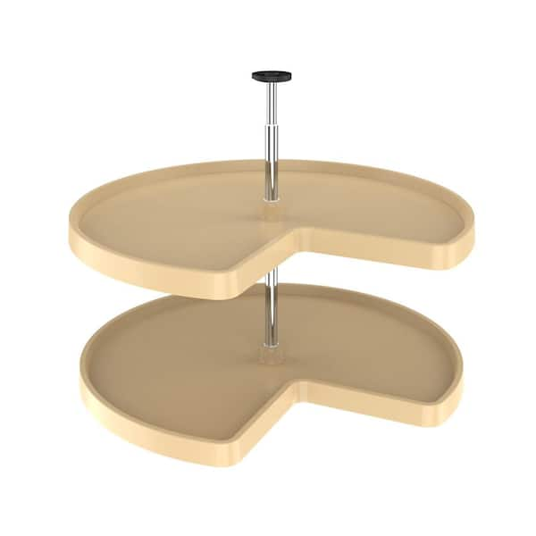 Rev-A-Shelf 32 in. Almond Polymer Kidney Lazy Susan Set