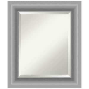 Medium Rectangle Peak Polished Silver Beveled Glass Casual Mirror (26 in. H x 22 in. W)