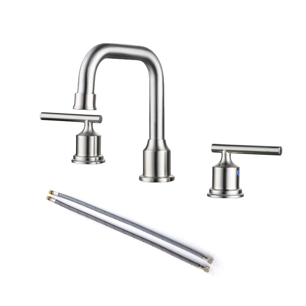 ALEASHA 8 in. Widespread Double Handle High Arc Bathroom Sink Faucet in