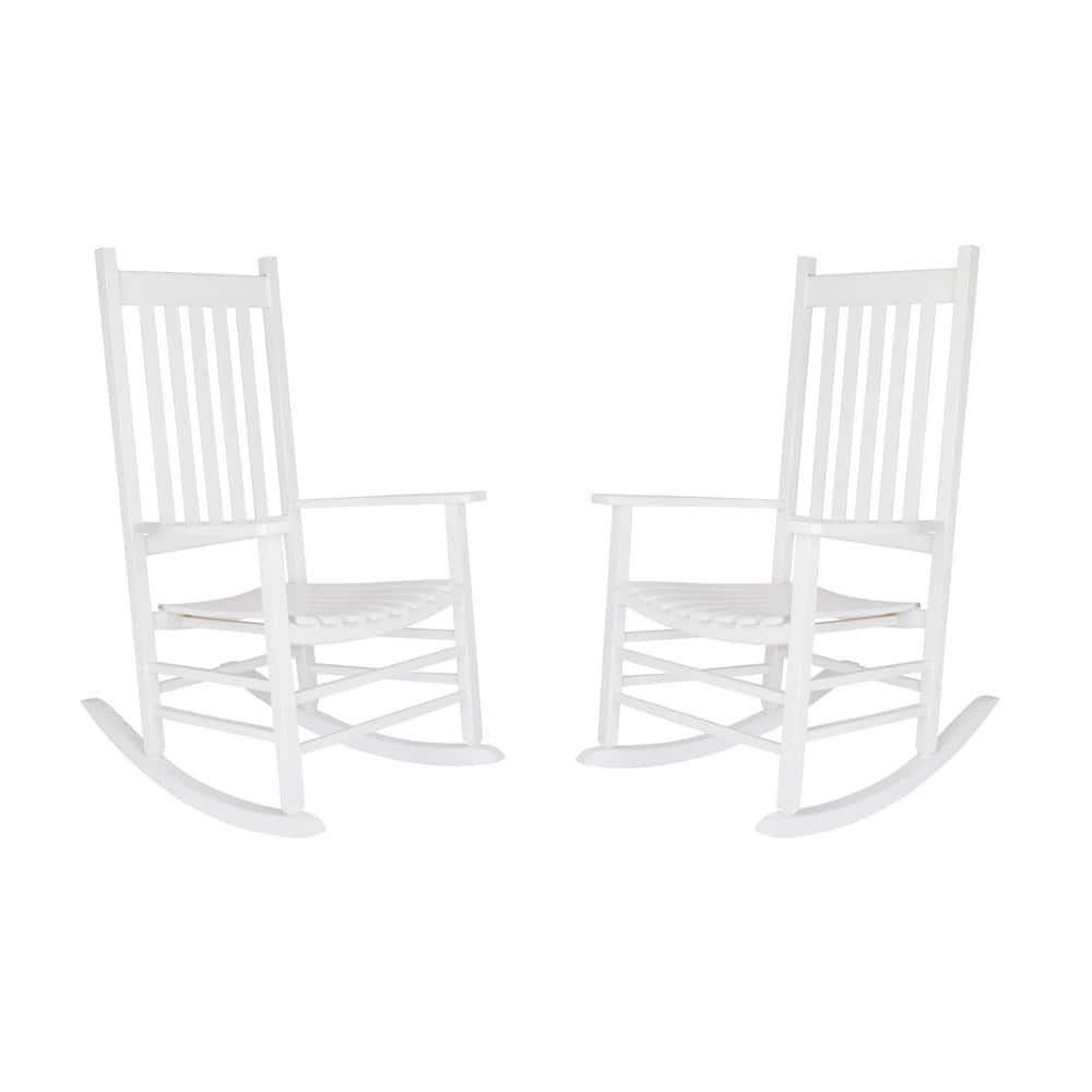 Shine Company 46 in H White Wood Vermont Outdoor Rocking Chair (2Pack