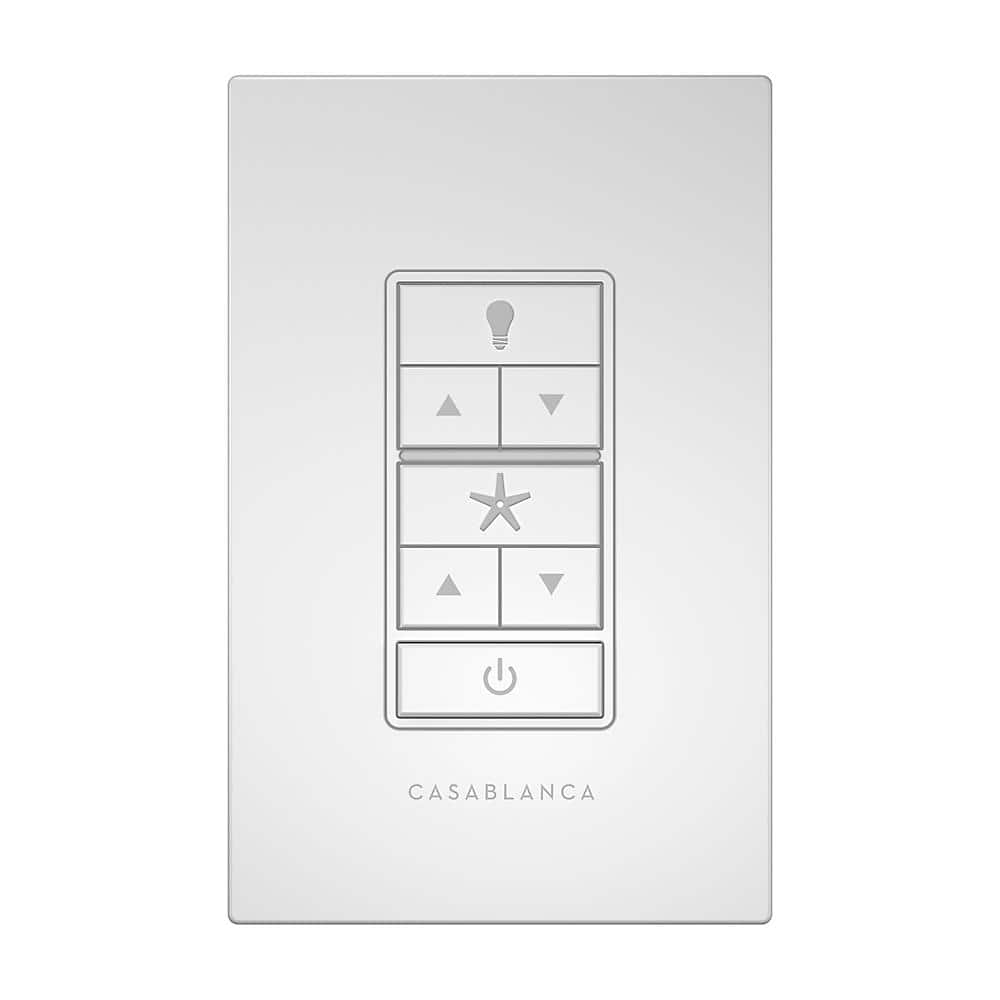 White Universal Ceiling Fan and Light Wall Control