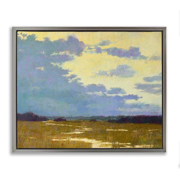 Stupell Industries Rustic Country Clouds by Carol Strock Wasson Gray Floater Frame Nature Graphic Art Print 17 in. x 21 in.