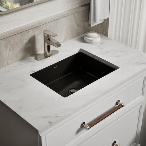 Fossil Blu Farmhouse 18 in. Apron-Front Bathroom Sink in White