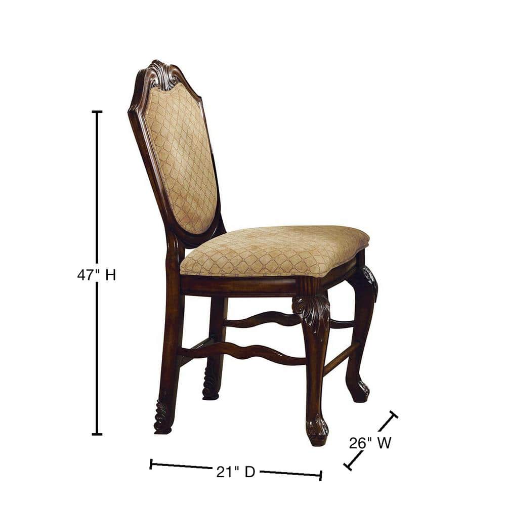 Espresso Faux Leather Upholstered Side Chair with Wood Frame
