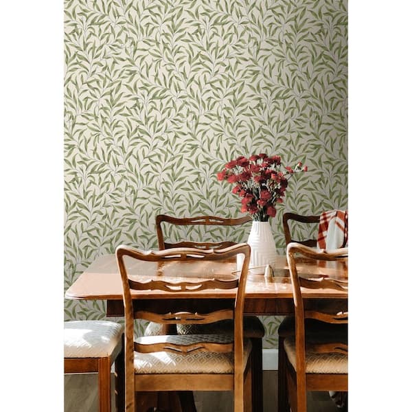 Sprig Green Willow Trail Vinyl Peel and Stick Wallpaper Roll (Covers 31.35 sq. ft.)