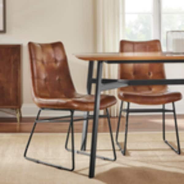 Home Decorators Collection Ivers Black, Antique Dining Room Chairs With Leather Seats