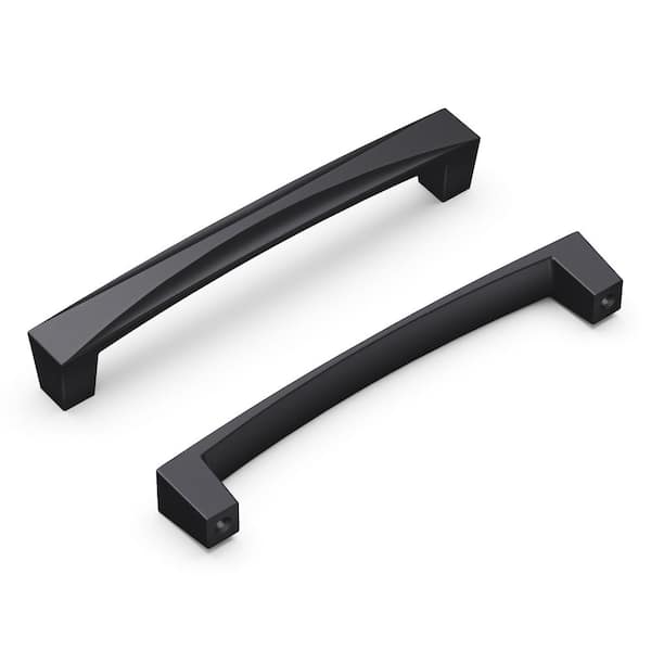 HICKORY HARDWARE Crest Collection Pull 5-1/16 in. (128 mm) Center to Center Matte Black Finish Modern Bar Pull Zinc
