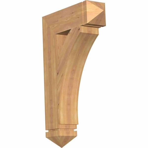 Ekena Millwork 5.5 in. x 34 in. x 22 in. Western Red Cedar Thorton Arts and Crafts Smooth Bracket