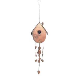 Copper Antique Style Hanging Birdhouse Wind Chime Farm House