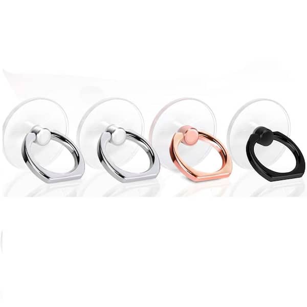 OBJLGEV Cell Phone Ring Holder Stand 360° Rotation Finger Kickstand Clear Compatible with Phones Tablets (4-Packs)