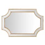 Medium Ornate Gold Beveled Glass Classic Accent Mirror (24 in. H x 35 in. W)