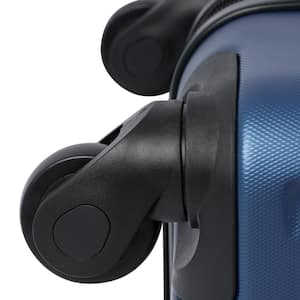 24 in. Blue Lightweight Hardshell Luggage Spinner Suitcase with TSA Lock (Single Luggage)