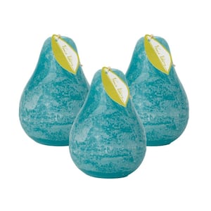 4.5" Sea Glass Timber Pear Candles (Set of 3)