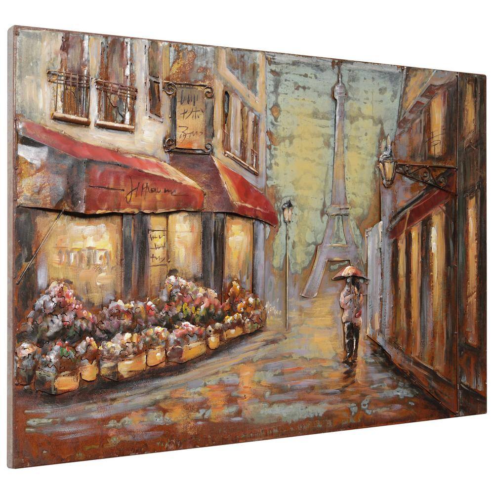 Solo in Paris Iron Hand Painted Dimensional Wall Art