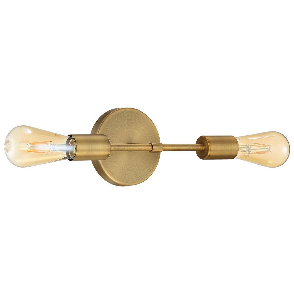 Iconic Dimmable LED Wall Sconce in Antique Brushed Brass and Black