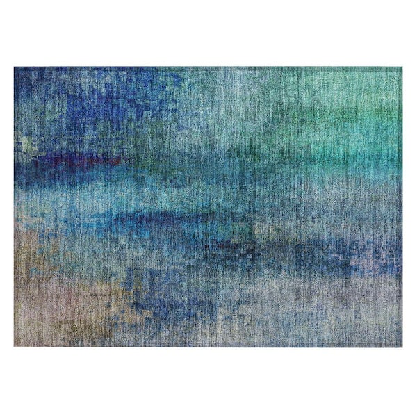 Chantille Machine Washable Indoor/Outdoor Abstract ACN2241 Blue 1 ft. 8 in. x 2 ft. 6 in. Accent Rug
