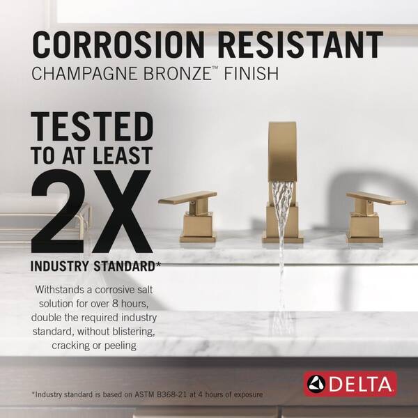Vero 8 in. Widespread 2-Handle Bathroom Faucet with Metal Drain Assembly in Champagne Bronze