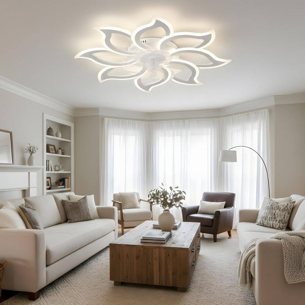 37 in. LED Indoor White Low Profile Ceiling Fan with Light Kit, Remote/APP Controls price history on PriceWatchPro