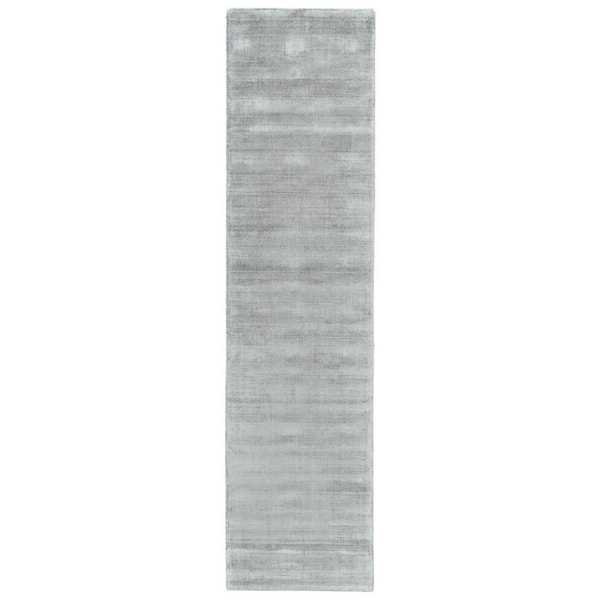 HomeRoots 2 ft. x 10 ft. Gray Solid Color Area Rug