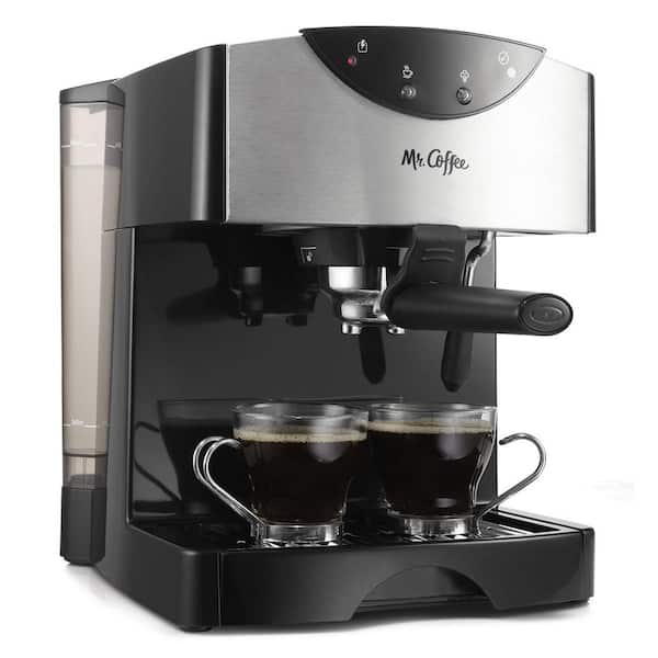 Mr. Coffee Cafe Espresso Black Stainless Steel Pump Espresso Machine