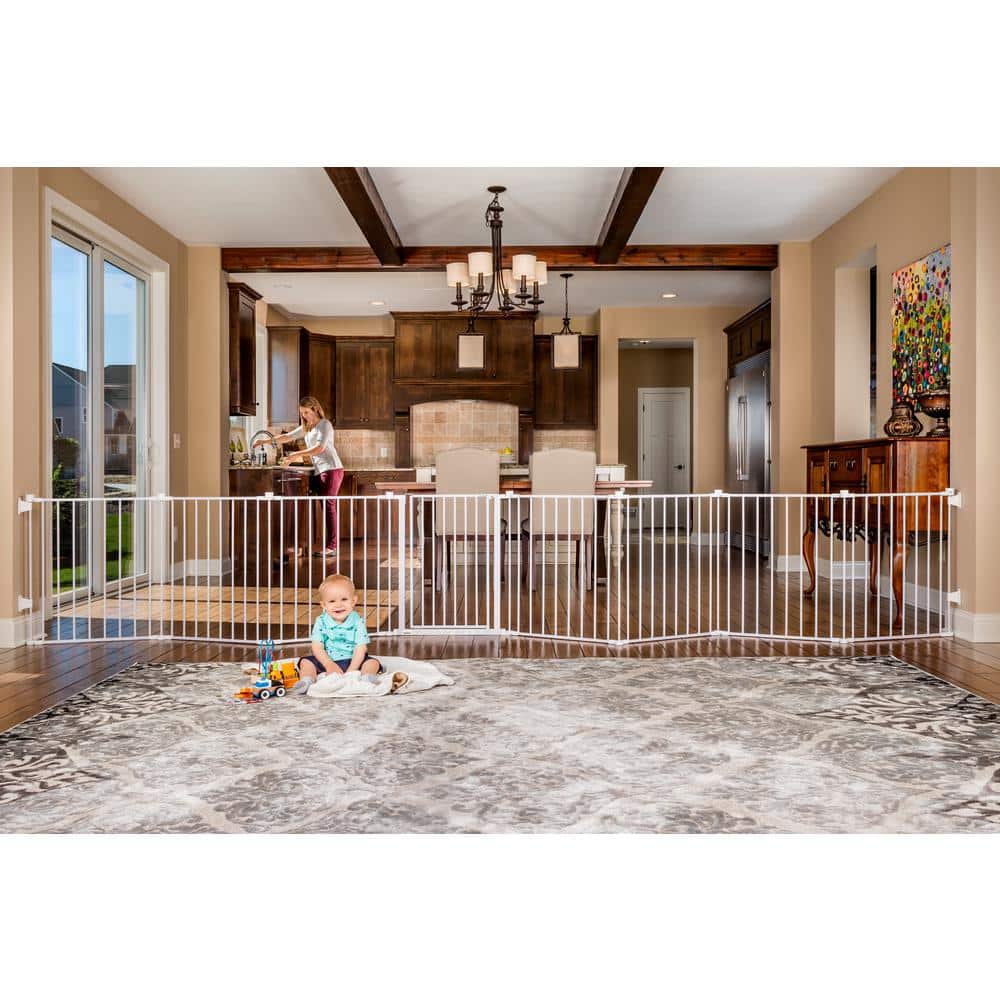 Regalo White Adjustable Metal Baby Gate and Play Yard
