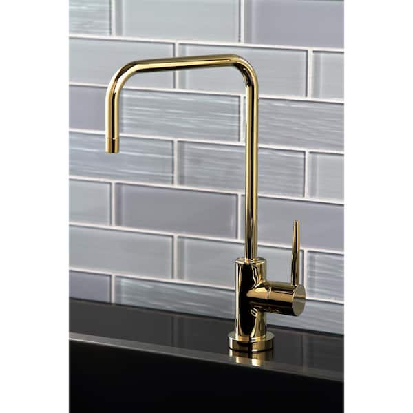 New York Single-Handle Beverage Faucet in Polished Brass