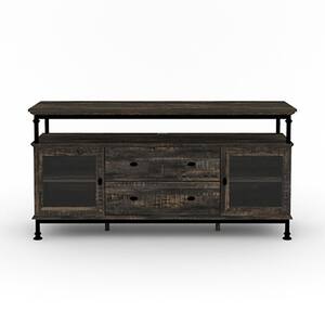 Canal Street 60 in. Carbon Oak Entertainment Center with 2-Drawers Fits TV's up to 60 in.