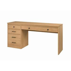 Waverly 65 in. W Rectangular Natural Brown Wood 3-Drawer 1-File Cabinet Writing Desk