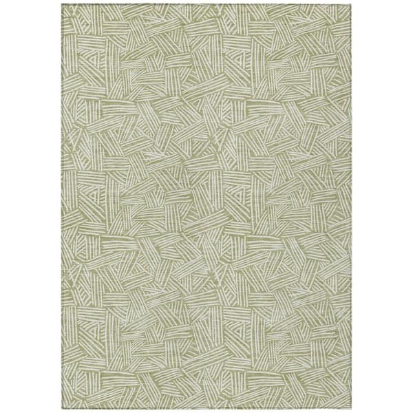 Chantille Machine Washable Indoor/Outdoor Abstract ACN2648 Aloe 10 ft. x 14 ft. Area Rug