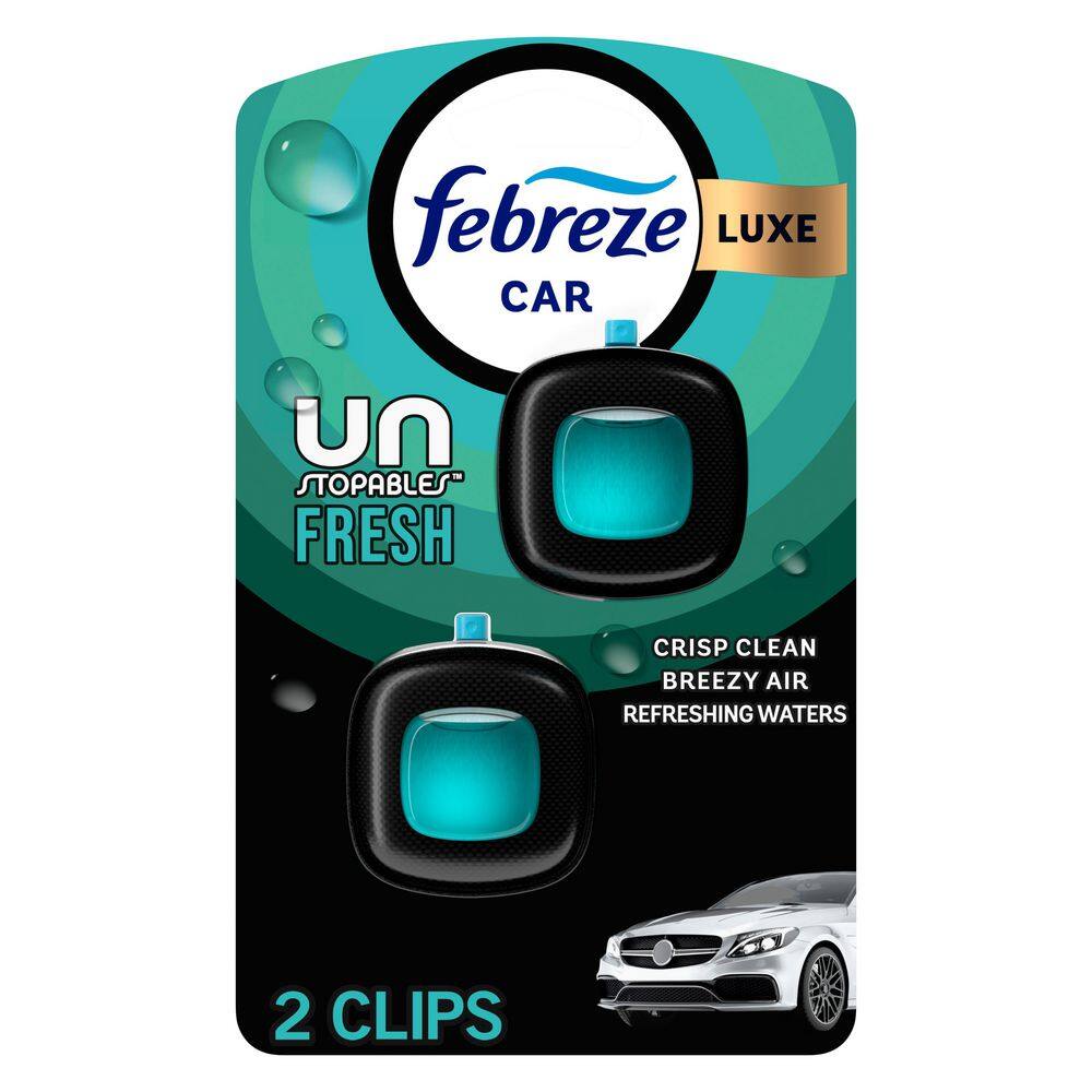 Febreze 0.07 oz. Unstopables Fresh Scent Scent Car Vent Clip Air Freshener (2-CNT) 003077201083