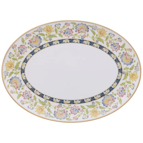 Tusker Garden 14 in. (Multi) Porcelain Oval Platter