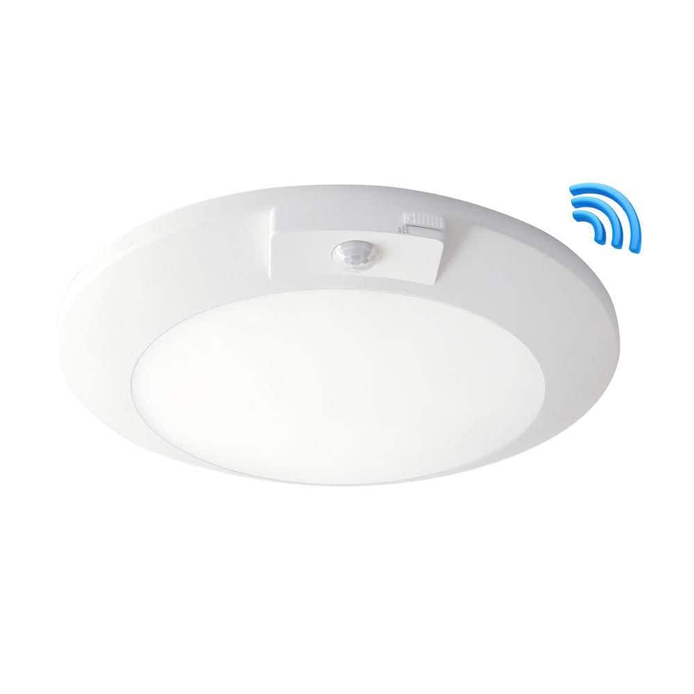 6 in. 14-Watt White Motion Sensor Disk Light 5000K CRI90 Integrated LED Flush Mount Ceiling Light For Closet/Basement
