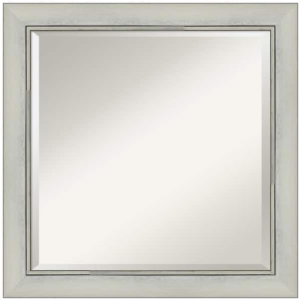 Amanti Art Medium Square Flair Silver Beveled Glass Modern Mirror (24 in. H x 24 in. W)
