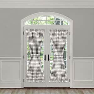 Buffalo Check 54 in. W x 72 in. L Polyester/Cotton Light Filtering Door Panel and Tieback in Grey
