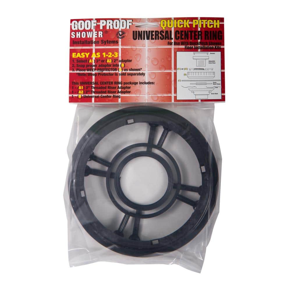 Goof Proof Shower 7 in. x 1 3/8 in. Quick Pitch Universal Center Ring  QPUCR-108 - The Home Depot