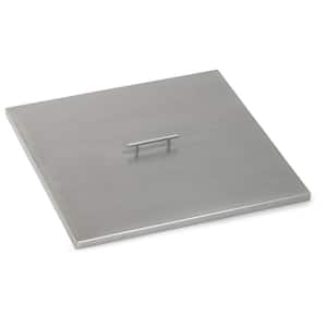 24 in. Square Stainless Steel Cover for Drop-In Fire Pit Pan