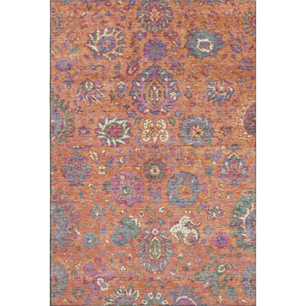 UPC 199477477306 product image for Mayfield Premium Machine Washable Abstract AMF2013 Orange 3 ft. x 5 ft. Area Rug | upcitemdb.com