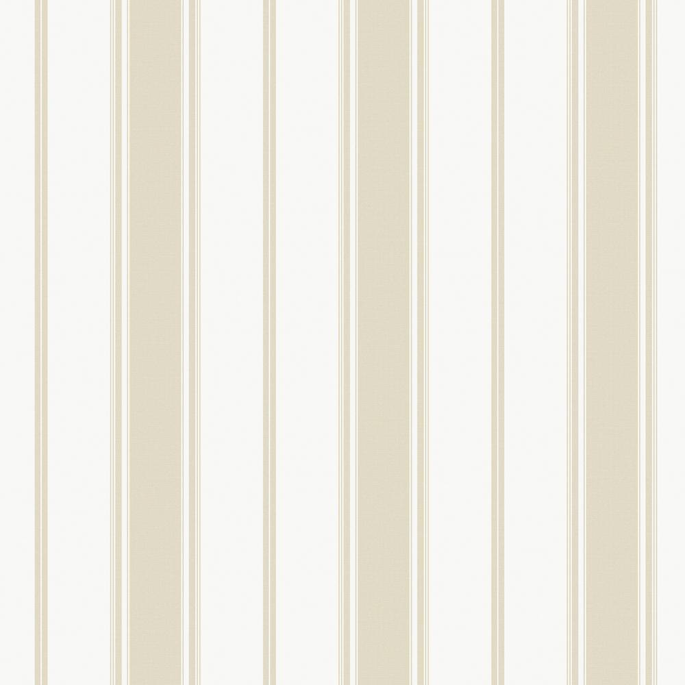 Beige Smart Stripes 3 Heritage Stripe Matte Finish Non-Pasted Vinyl on Non-